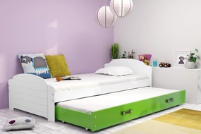 Interbeds Jednolôžková posteľ Lili3 Biela pre teenagerov 200x90 s matracom, rozkladacia - zelená