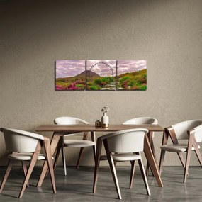 Obraz krajiny (s hodinami) (90x30 cm)