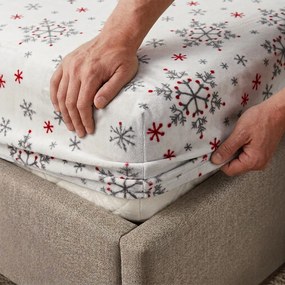 4Home Vianočné prestieradlo mikroflanel Snowflakes, 160 x 200 cm