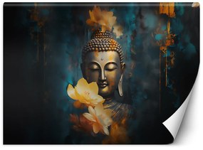 Gario Fototapeta Budha a zlaté kvety Materiál: Vliesová, Rozmery: 200 x 140 cm