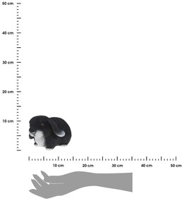 Záhradná figúrka z polyresinu Bunny, 16 cm, čierna