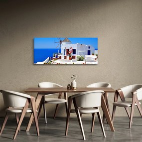 Obraz - Domček v Grécku (120x50 cm)