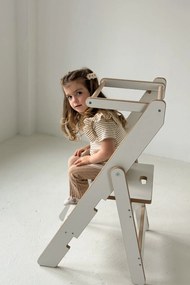 Učiaci montessori detská veža skladacia biela