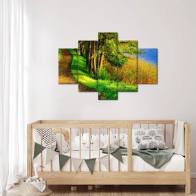 Obraz chodníky pozdĺž vody (150x105 cm)