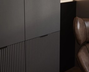 DVOJDVEROVÁ ŠATNÍKOVÁ SKRIŇA AMADEO 100 cm ČIERNO ŠEDÁ