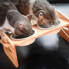 Tutumi Tutumi, keramická miska pre zvieratá na bambusovom stojane 331726A, HOM-02873