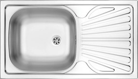Deante Techno, nerezový drez na dosku 1-komorový Z/O 760x435x150 2" + sifón, vzor satyna, ZMU_0110