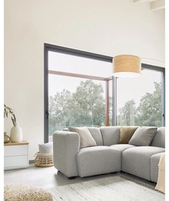 Biela/v prírodnej farbe stojacia lampa s dreveným tienidlom (výška 210 cm) Juhe Ash – Kave Home