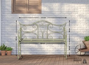 Rustikálna kovová lavička Tar - Zelená antik