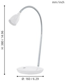 Eglo 93078 - LED stolná lampa DURENGO 1xLED/3W/230V