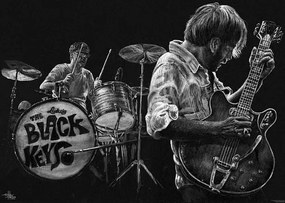 Plagát, Obraz - Black Keys - b/w drawing