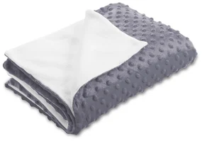 Biante Detská obojstranná deka Minky bodky/Polar MKP-004 Tmavo sivá 75x100 cm