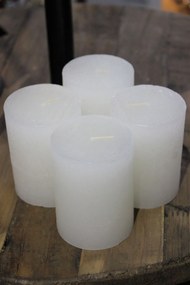 Biele adventné sviečky 8 x 6 cm 4-set