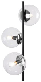 Stojacia lampa Paris, 3x číre sklenené tienidlo, B/CH