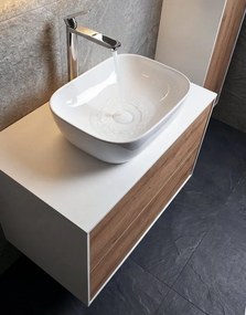 Aqualine Aqualine, ZANYA umývadlová skrinka 80x50x46cm, biela mat/dub emporio, ZA280