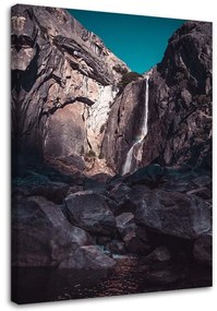 Obraz na plátně Vodopád Skály Příroda - 80x120 cm