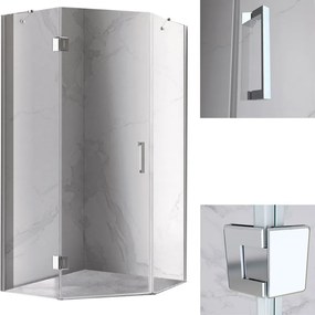 BPS-koupelny Päťuholníkový sprchový kút KZ10B 90x90 chróm/transparent - bez vaničky