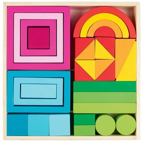 Playtive Drevená dúhová Montessori hra, veľká (drevené dúhové kocky)  (100356163)