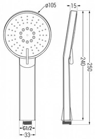 Ručná sprcha 3-funkčná MEXEN R-40 grafit