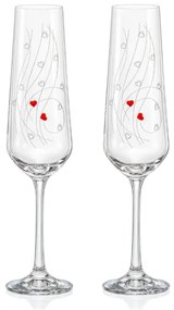 Crystalex poháre na šampanské Sparkly Love 200 ml 2KS