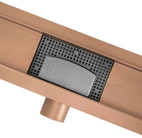 Rea Neox, nerezový sprchový odtokový žľab 50cm, 2v1, medená matná, REA-G4896