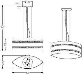 Trio - Luster na lanku NIKOSIA 2xE27/40W/230V strieborná