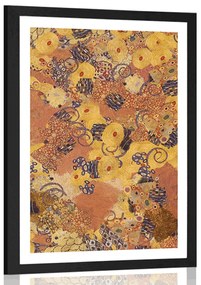 Plagát s paspartou abstrakcia inšpirovaná G. Klimtom - 20x30 silver