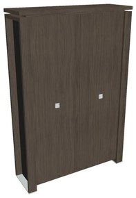 Vysoká skriňa Verno+ S 140 x 46 x 210 cm, dub antracit / čierna