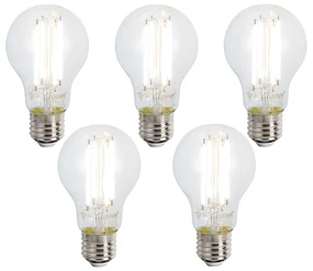 Sada 5 inteligentných stmievateľných LED žiaroviek E27 A60 číra 7W 806 lm 2700-6500K