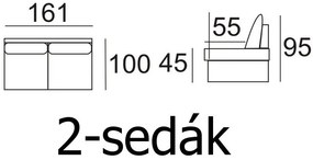 Kožená pohovka 2 DUBAJ LUX, tm. modrá (K-58)
