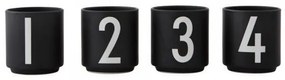 DESIGN LETTERS Hrnčeky na espresso 1234 Black 100 ml - set 4 ks