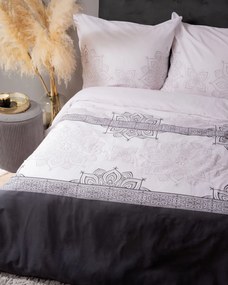 Bavlnená posteľná bielizeň so šedou mandalou