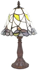 Stolná lampa Tiffany so zdobenou nohou Pinia - Ø 20*34 cm E14/max 1*25W