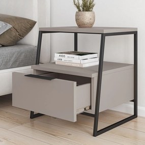 Béžový nočný stolík s poličkami Pal – Kalune Design