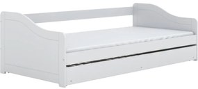 Dětská postel Blanka 200x90 cm bez matrace s výsuvnou přistýlkou bílá