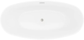 Mexen Lira, voľne stojaca vaňa, vzor, 170 × 80 cm, biela lesklá, oceľový prepad, 52831708000-97