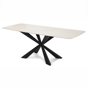 Jedálenský set 6x stoličiek + stôl 200 cm AVENBERG OBSIDIAN