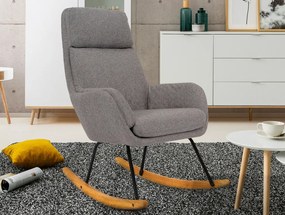 Hojdacie  kreslo Lindberg, holubia šedá látka