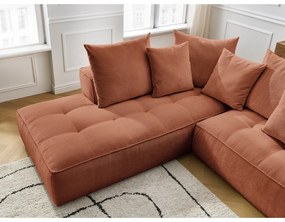 Terakotová ženilková rohová pohovka (pravý roh/do L) Whesley – Bobochic Paris