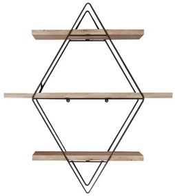 Nástenná polica Prizma smrek/čierna