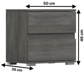 Nočný stolík FABIO 50 cm norská borovice černá