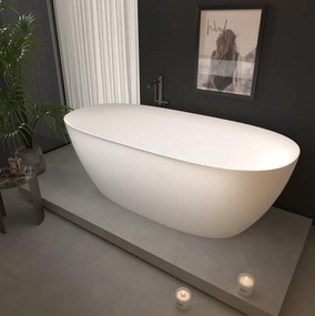 Erga Vienna, voľne stojaca vaňa 150x75 cm + odtoková zátka, biela lesklá, ERG-VIENNA-150075-WH-WH