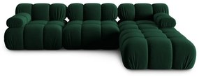 Zelená zamatová rohová pohovka Bellis – Micadoni Home