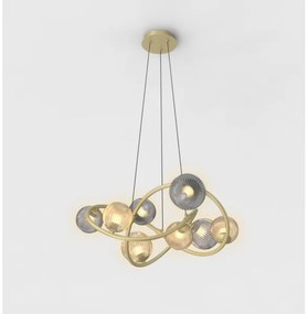 Wofi 7015-804 - LED Luster na lanku METZ 8xG9/3,5W/230V zlatá/šedá