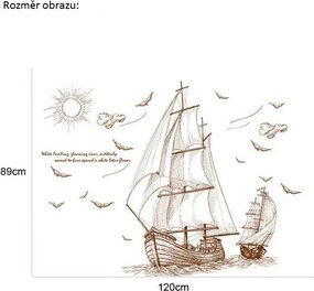 Veselá Stena Samolepka Pirátske plachetnice