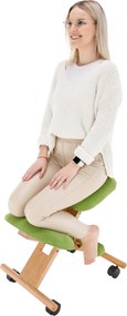 Kondela Ergonomická kľakačka, zelená/buk, GROCO