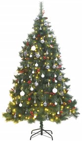 Umelý výklopný vianočný stromček 300 LED a sada gúľ 240 cm 3210251