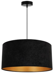 Závesné svietidlo Mediolan, 1x čierne/zlaté textilné tienidlo, (fi 44cm)