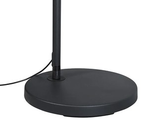Moderná oblúková lampa čierna s čiernym textilným tienidlom - Arc Basic