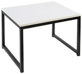 Konferenčné stolíky, set 2 ks, matná biela/čierna, KASTLER NEW TYP 2